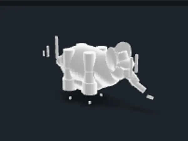3D render of a smooth, support-free elephant figurine